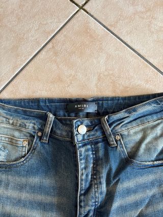 Jeans Amiri Uomo Blu con Patch taglia S