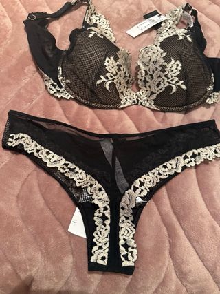 Conjunto lencería Intimissimi negro y blanco