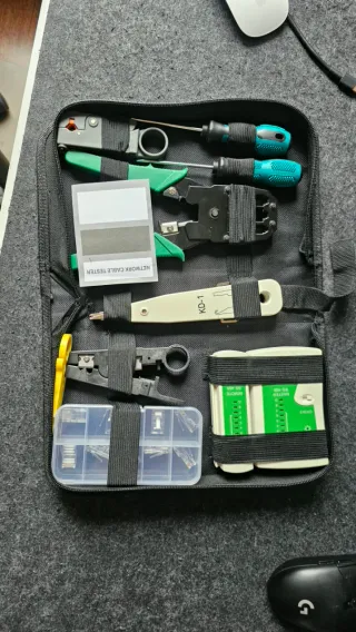 Kit Red Cat 7 50m + Crimpadora + Tester