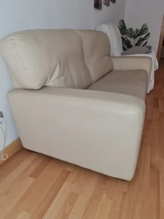 Sofá Beige 2-3 Plazas Piel