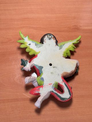 Ángel de pared cerámica pintado a mano