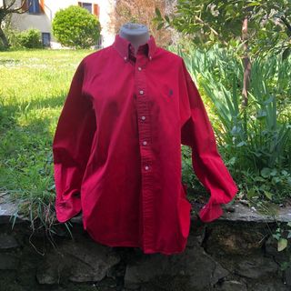 Camicia Ralph Lauren Uomo Rossa Cotone