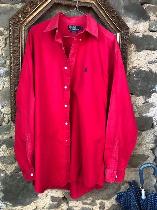 Camicia Ralph Lauren Uomo Rossa Cotone
