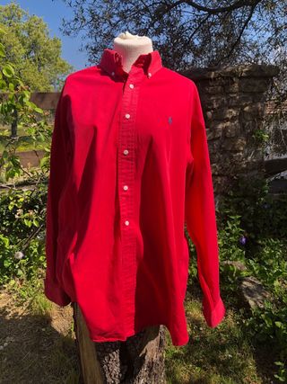 Camicia Ralph Lauren Uomo Rossa Cotone