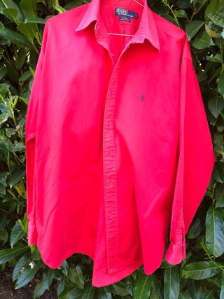 Camicia Ralph Lauren Uomo Rossa Cotone