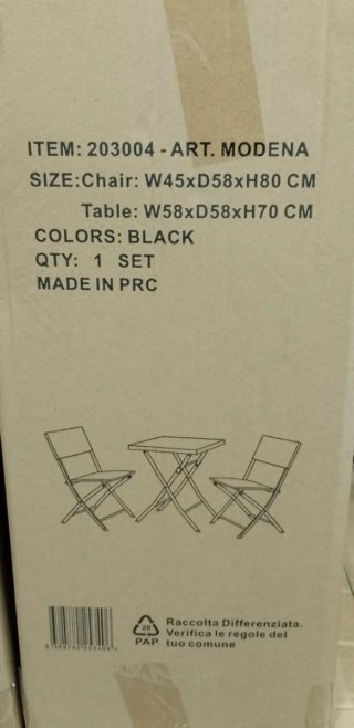 Set Tavolo e 2 Sedie da Giardino