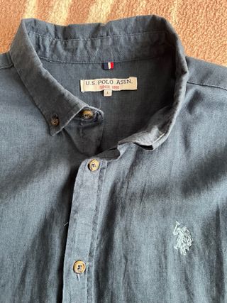 Camisa U.S. Polo Assn. azul manga larga