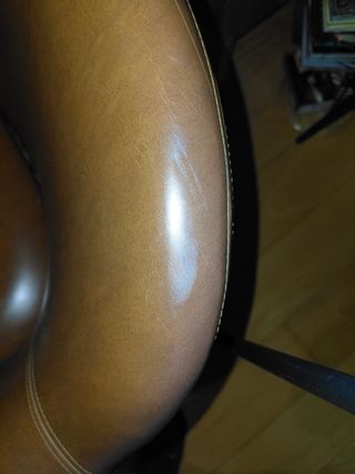 Silla vintage cuero marrón