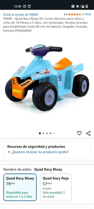 Moto eléctrica infantil Bluey