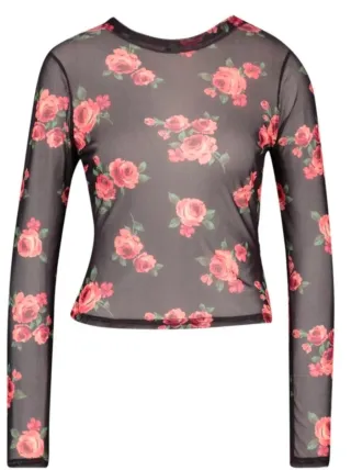 Blusa de encaje con estampado floral