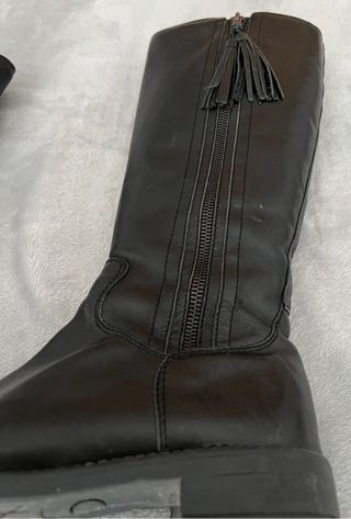 Botas altas negras cuero con cremallera