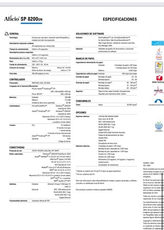 Impresora Ricoh Aficio SP 8200dn