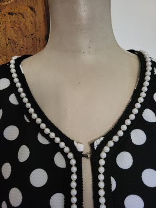 Giacca pois perla e pizzo Tg. S/M