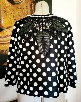 Giacca pois perla e pizzo Tg. S/M