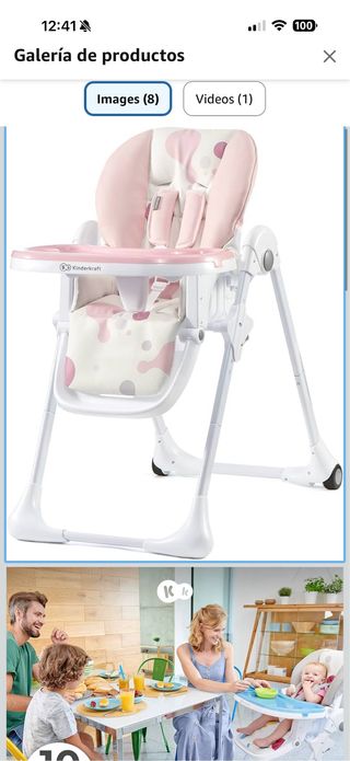 Trona de bebé Kinderkraft rosa