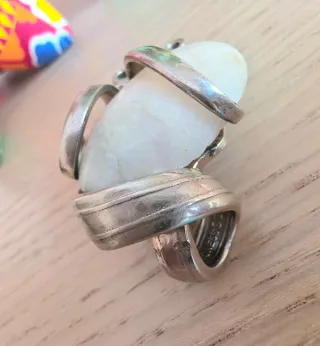 Colgante vintage piedra natural plata