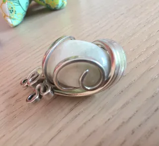 Colgante vintage piedra natural plata