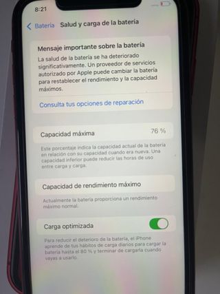 iPhone XR Rosso 128GB 76% Salute