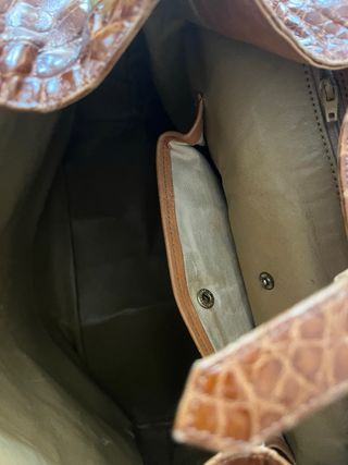 Zaino pelle e bamboo marrone