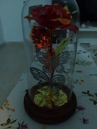 Lámpara Rosa Eterna Cristal