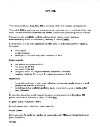 Bici Eléctrica KOGA Alta Gama Ciudad/Trekking