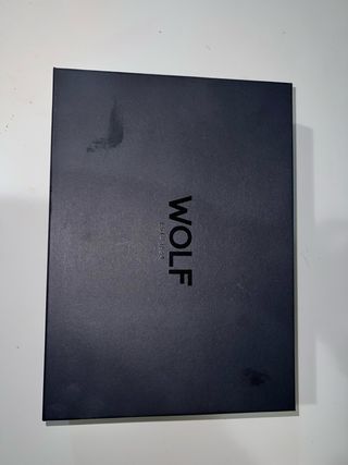 Caja de joyería Wolf negra y beige