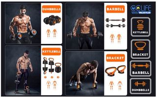 Juego Mancuernas Pesas 2 x 20Kg + REGALO