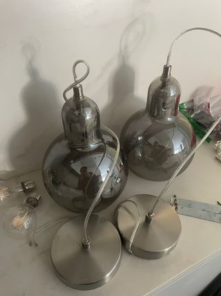 Lámpara Colgante Vidrio y Metal