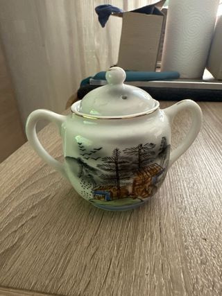 Juego de té porcelana estilo asiático