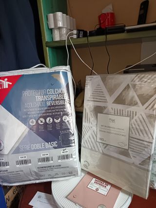 Juego Sábanas 180cm + Protector Colchón