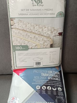 Juego Sábanas 180cm + Protector Colchón