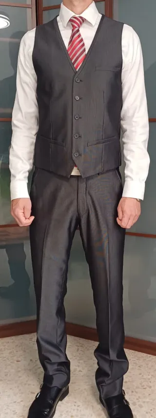 Traje de hombre gris 3 piezas