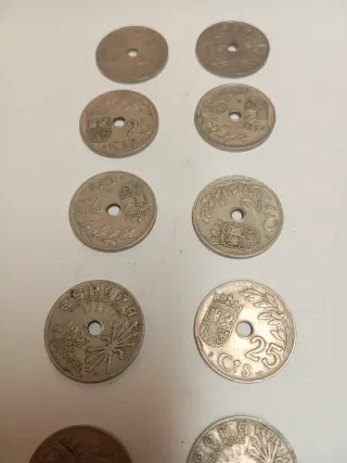 Lote 10 Monedas 25 Céntimos 1937 España