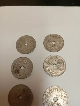 Lote 10 Monedas 25 Céntimos 1937 España