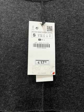 Vestido Zara Básico Gris Talla S