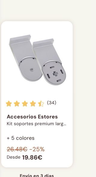 Kit Soportes Estores Premium Largos