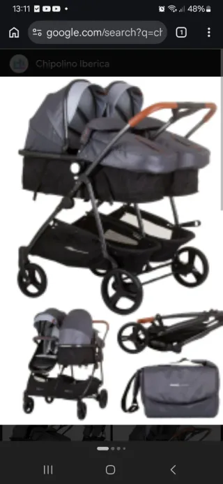 Carrito Gemelar Chicolino Duo Smart grafito
