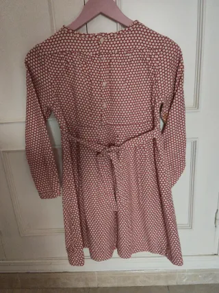 Vestido First Steps granate lunares