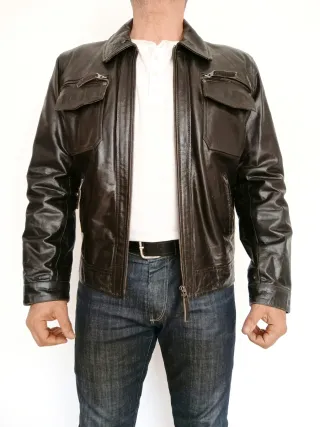 Cazadora cuero auténtico Aviatrix L Medidas indica