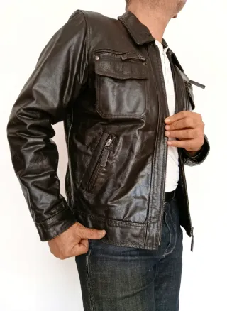 Cazadora cuero auténtico Aviatrix L Medidas indica