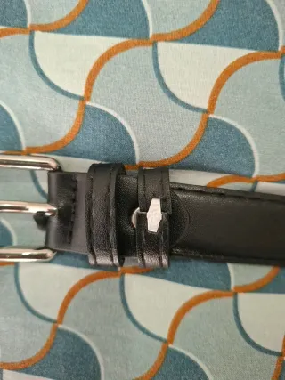 Cintura donna sottile nera fibbia argento