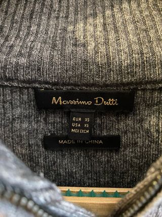 Vestido midi entallado de lana gris Massimo Dutti