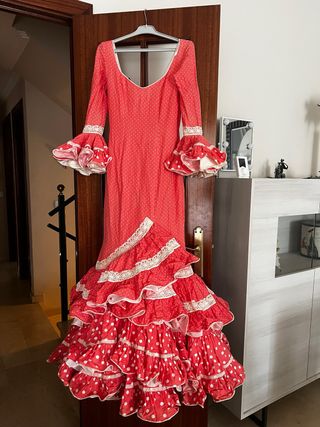 Vestido Flamenca Rojo Lunares XS