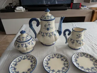 Antico set da caffè in porcellana di Talavera