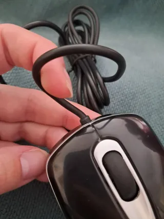 Ratón USB Negro y Plateado