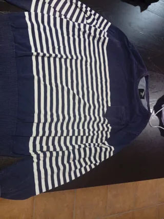 Jersey Rayas Azul Marino y Blanco Talla XXL