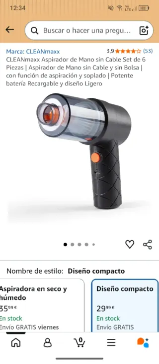 Aspirador portatil Cleanmaxx