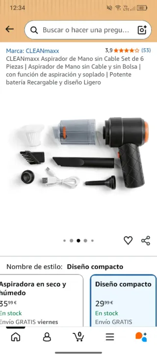 Aspirador portatil Cleanmaxx