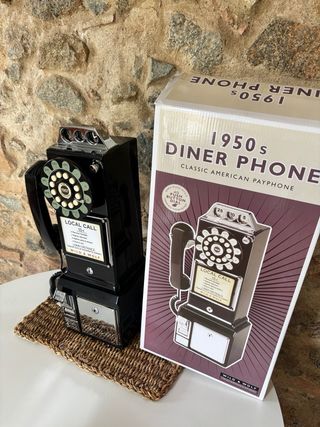 Teléfono Estilo Diner 1950 Wild & Wolf Negro