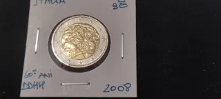 Moneda 2€ Italia 2008 Circulada